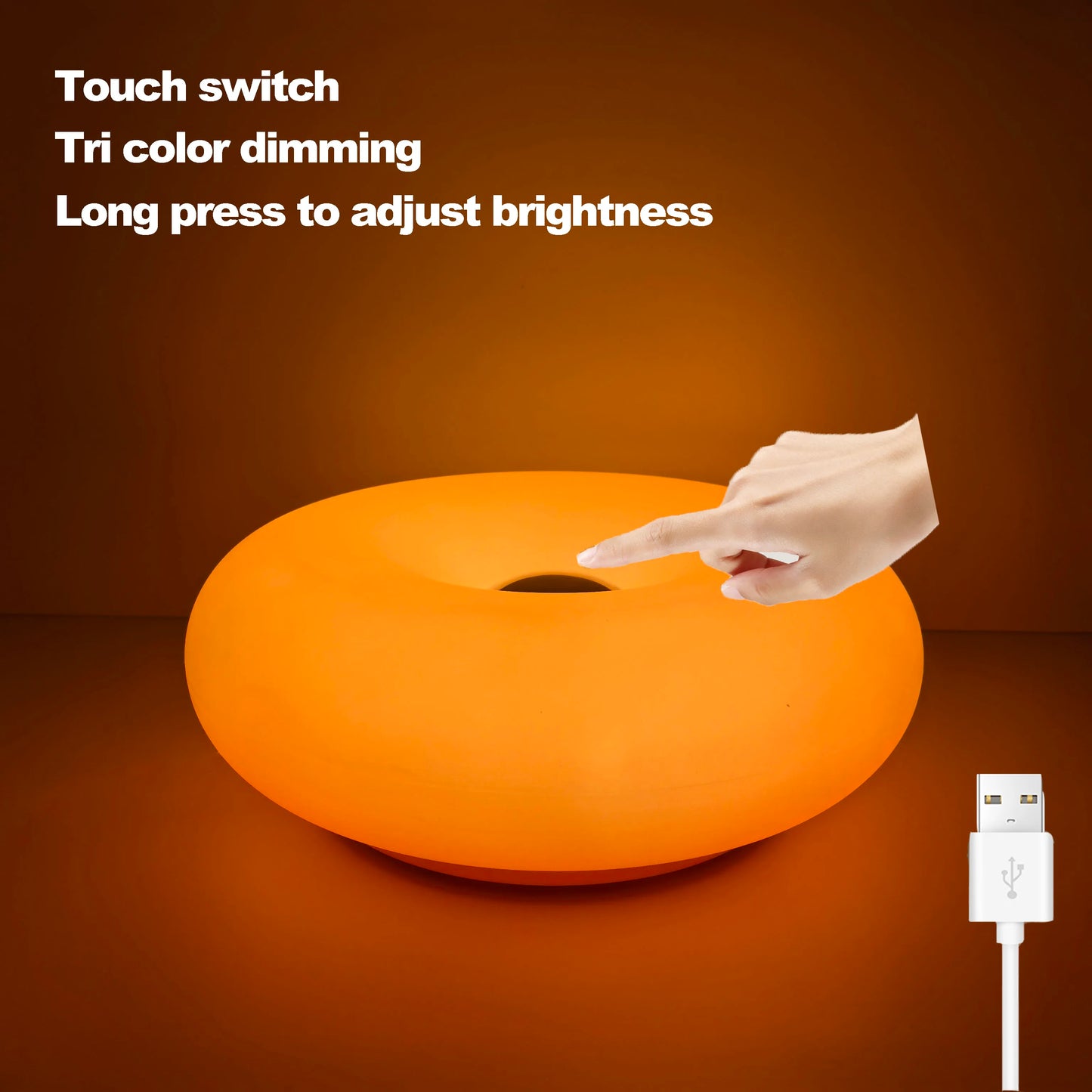 Bauhaus Donut Table Lamp – USB Bedroom & Living Room Light