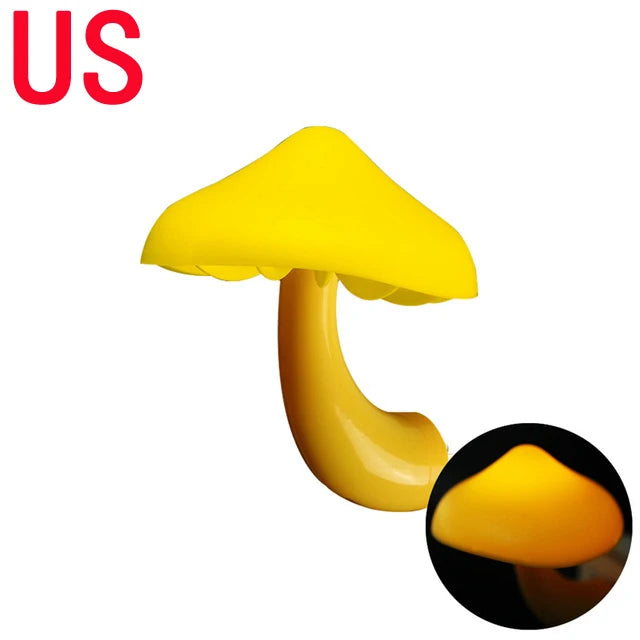 LED Night Lights Mushroom Shape Wall Lamps Automatic Sensor