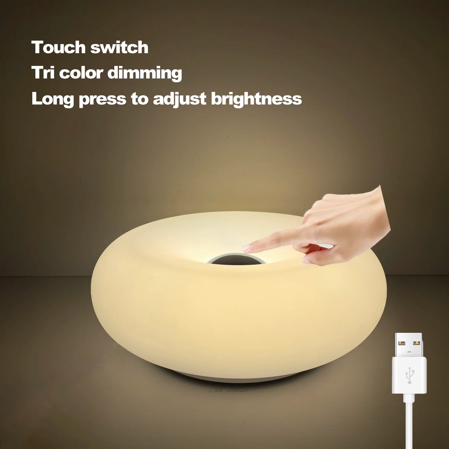 Bauhaus Donut Table Lamp – USB Bedroom & Living Room Light