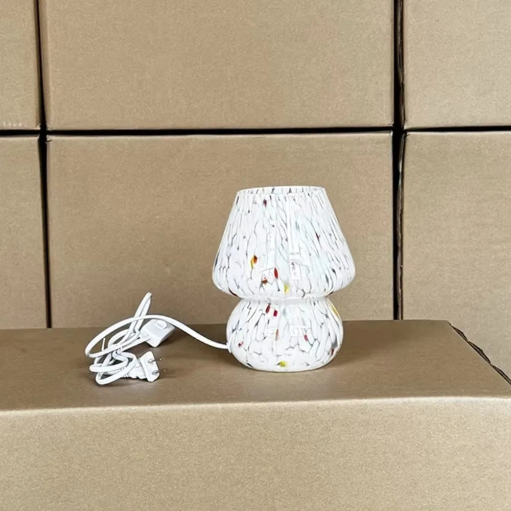 Retro Glass Mushroom Desk Lamp