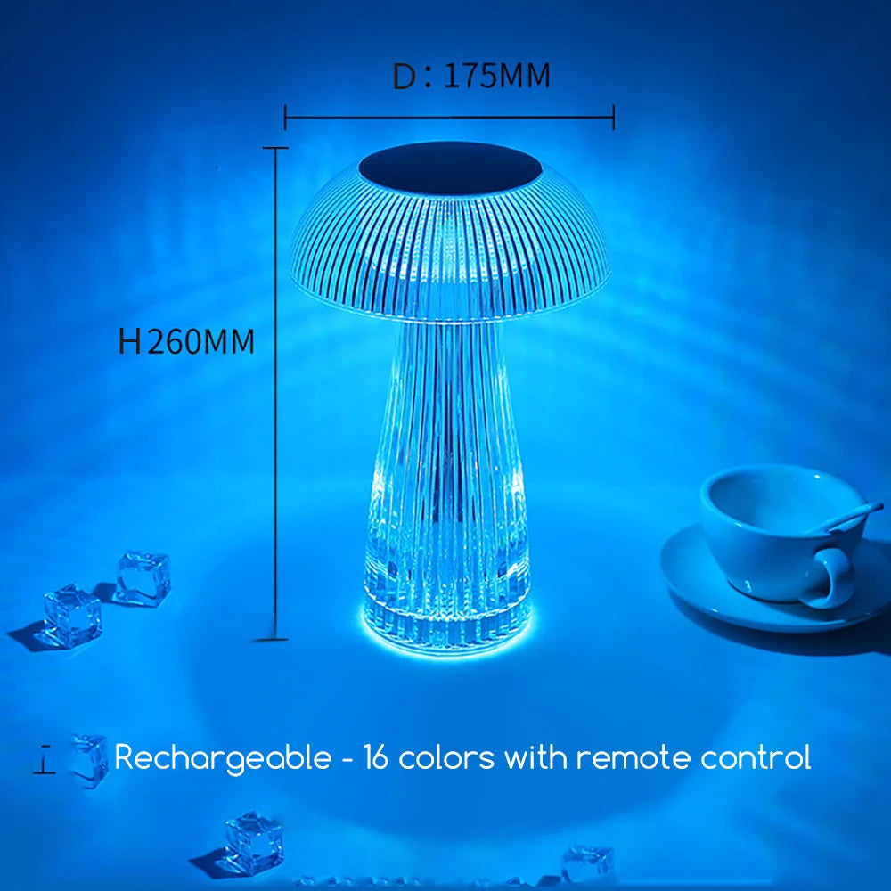 Mushroom Crystal Table Lamp LED Ambient Touch Night Light