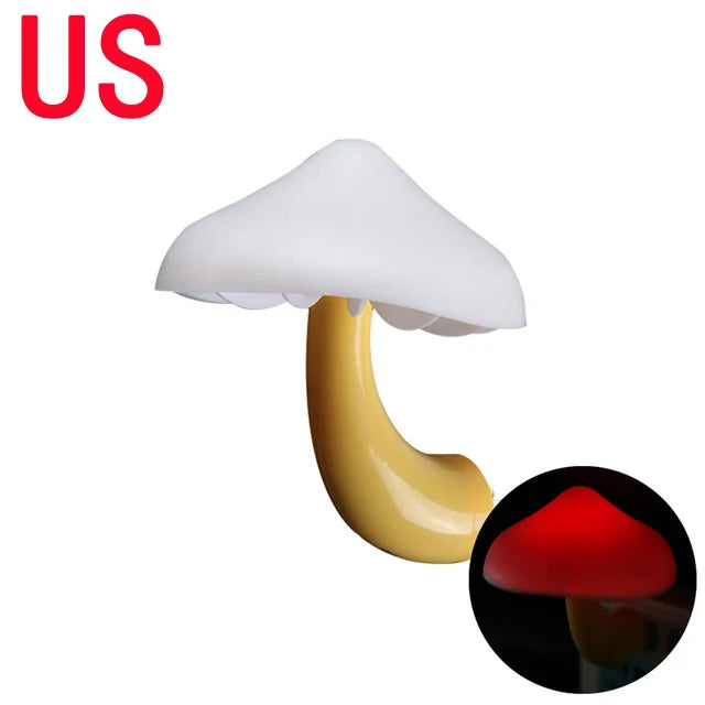 LED Night Lights Mushroom Shape Wall Lamps Automatic Sensor