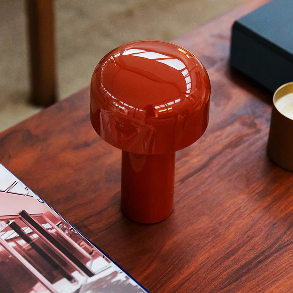 LED Mushroom Table Lamp Touch Dimming Simple Night Lamp Wireless Charging Bedside Lamp for Cafe,Bar,Room Decoration