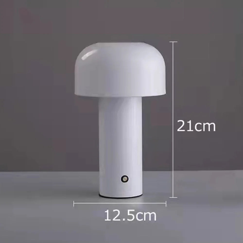 LED Mushroom Table Lamp Touch Dimming Simple Night Lamp Wireless Charging Bedside Lamp for Cafe,Bar,Room Decoration