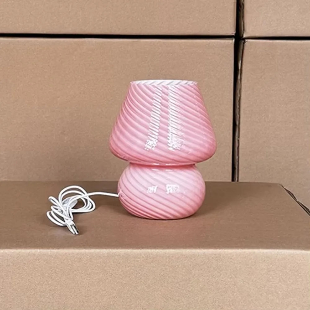 Retro Glass Mushroom Desk Lamp
