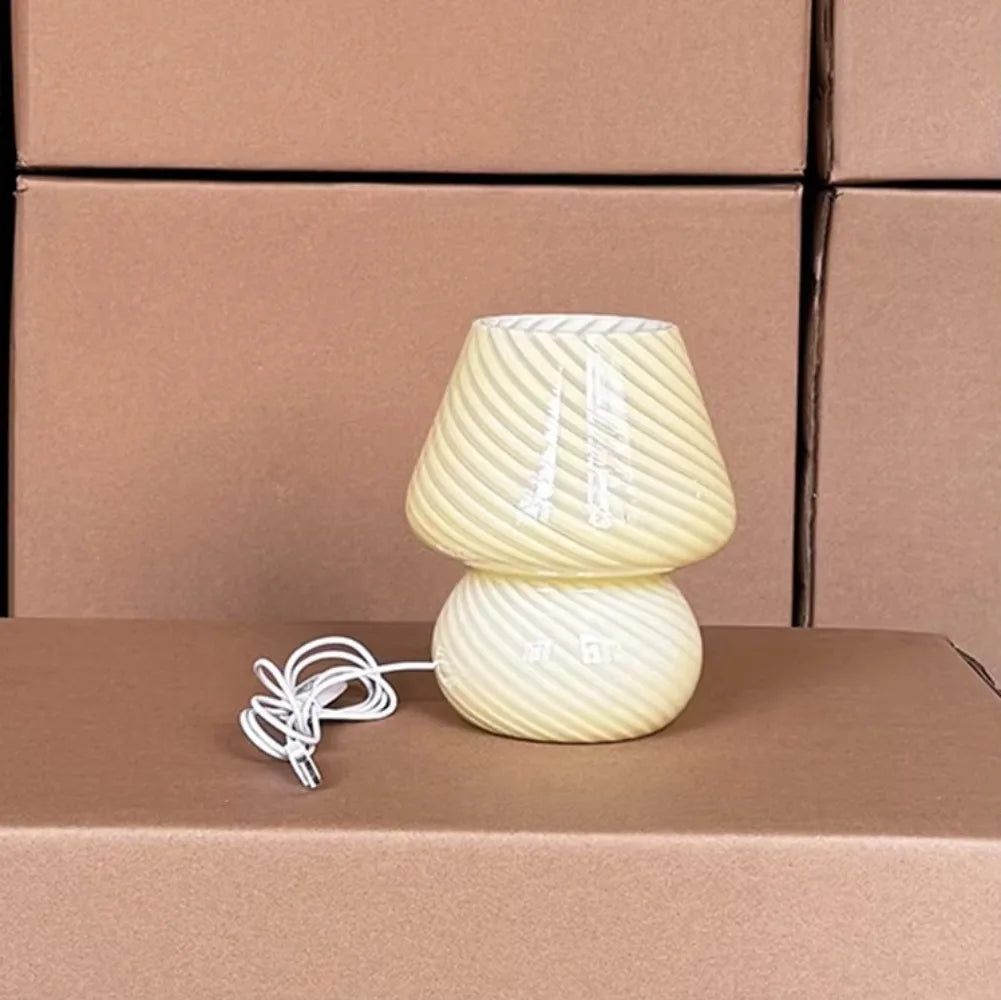 Retro Glass Mushroom Desk Lamp