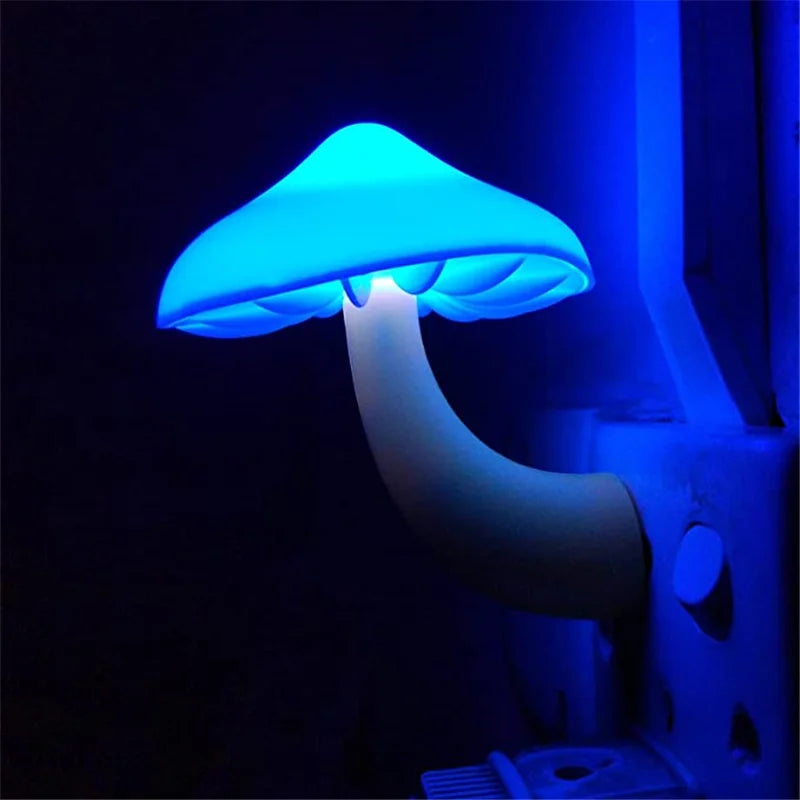 LED Night Lights Mushroom Shape Wall Lamps Automatic Sensor