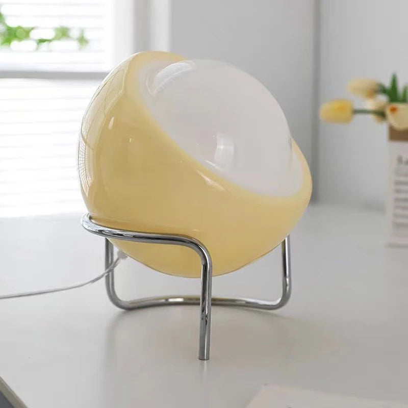 Medieval Bauhaus Glass Table Lamp – Nordic Retro LED Desk & Bedside Light