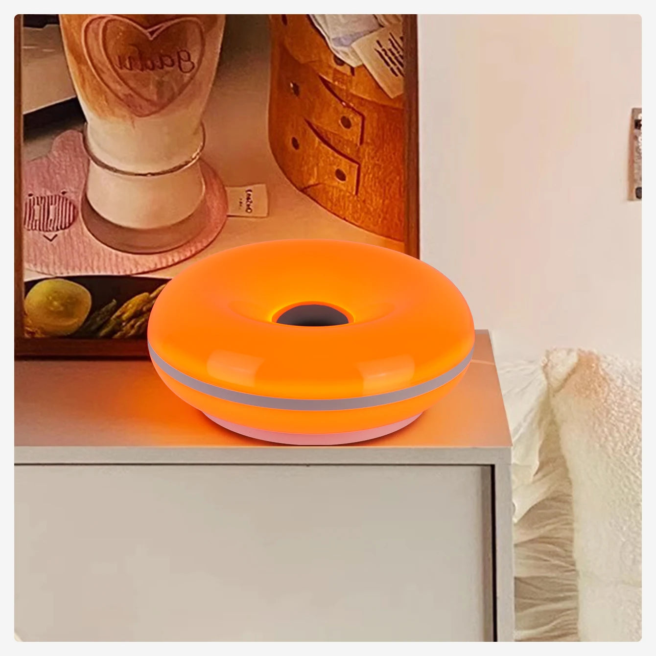 Bauhaus Donut Table Lamp – USB Bedroom & Living Room Light