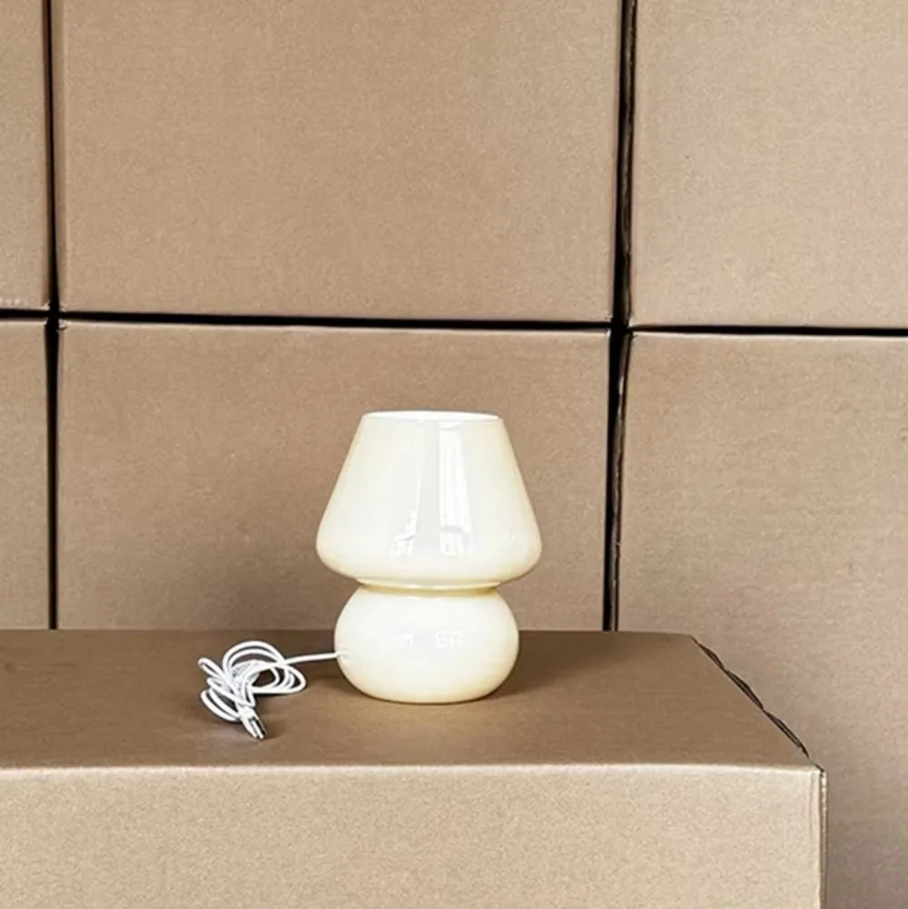 Retro Glass Mushroom Desk Lamp