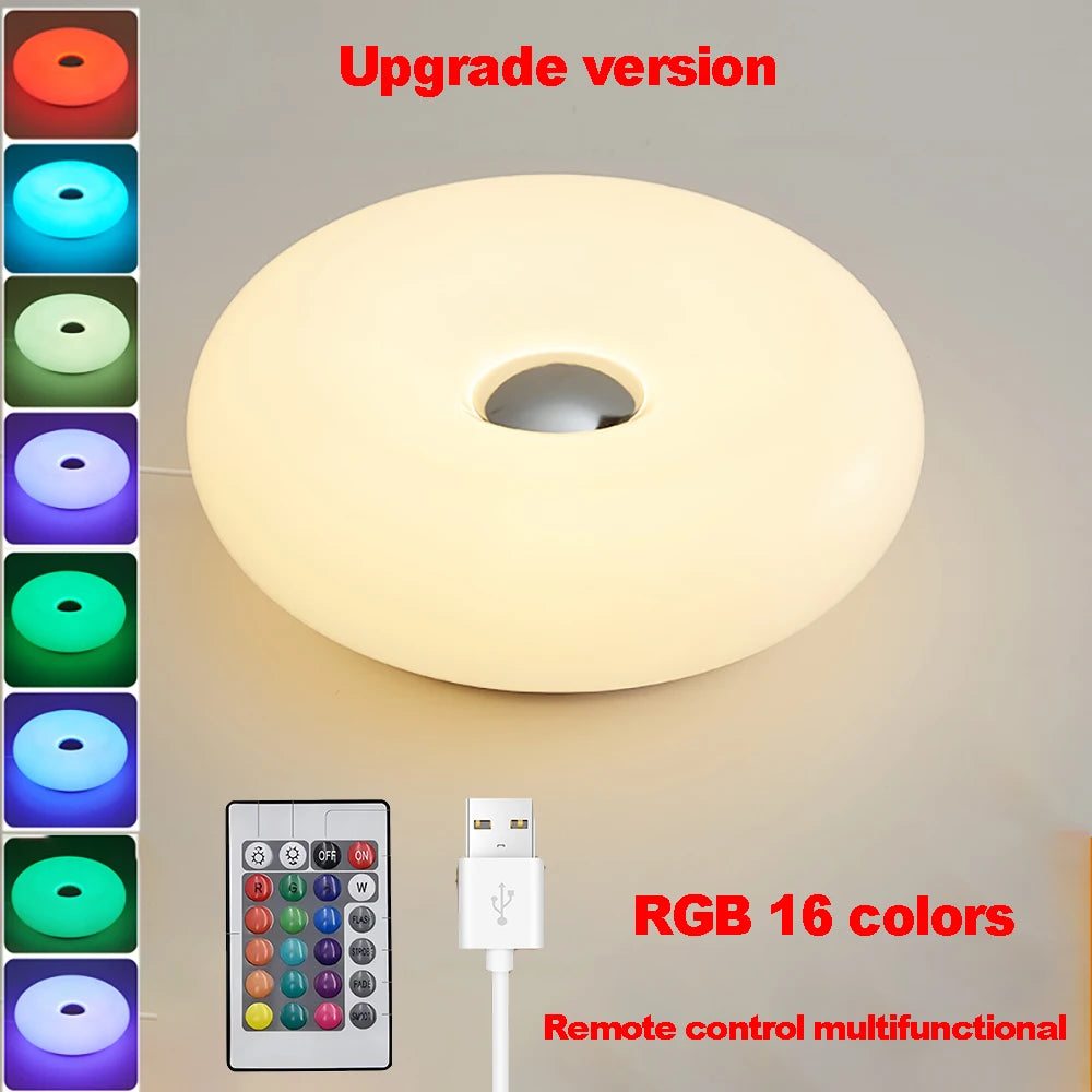 Bauhaus Donut Table Lamp – USB Bedroom & Living Room Light