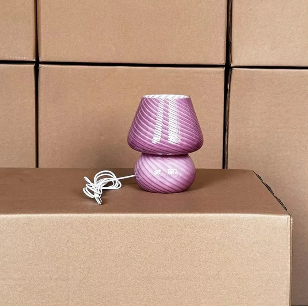 Retro Glass Mushroom Desk Lamp