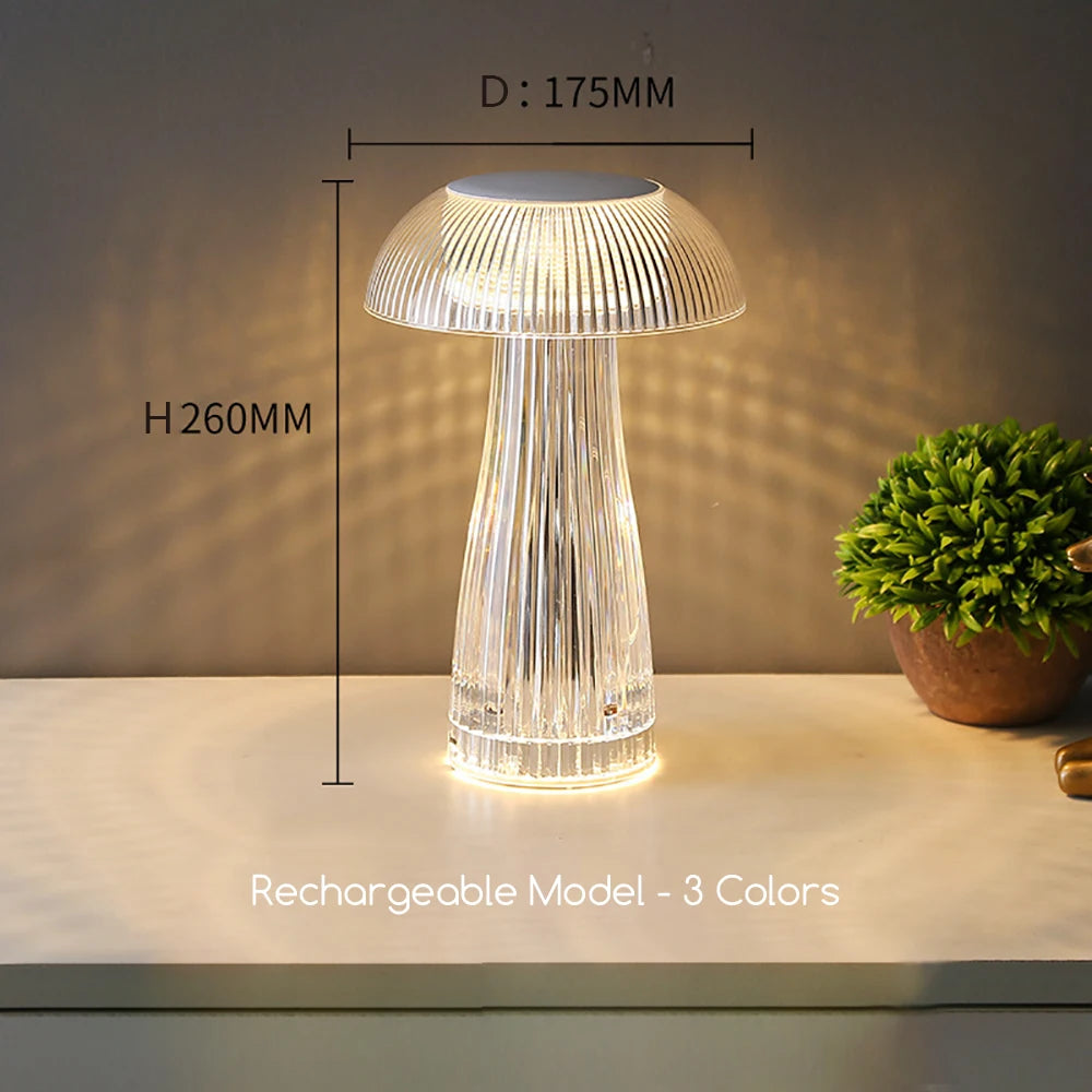 Mushroom Crystal Table Lamp LED Ambient Touch Night Light