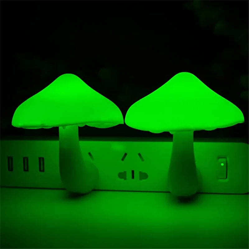 LED Night Lights Mushroom Shape Wall Lamps Automatic Sensor