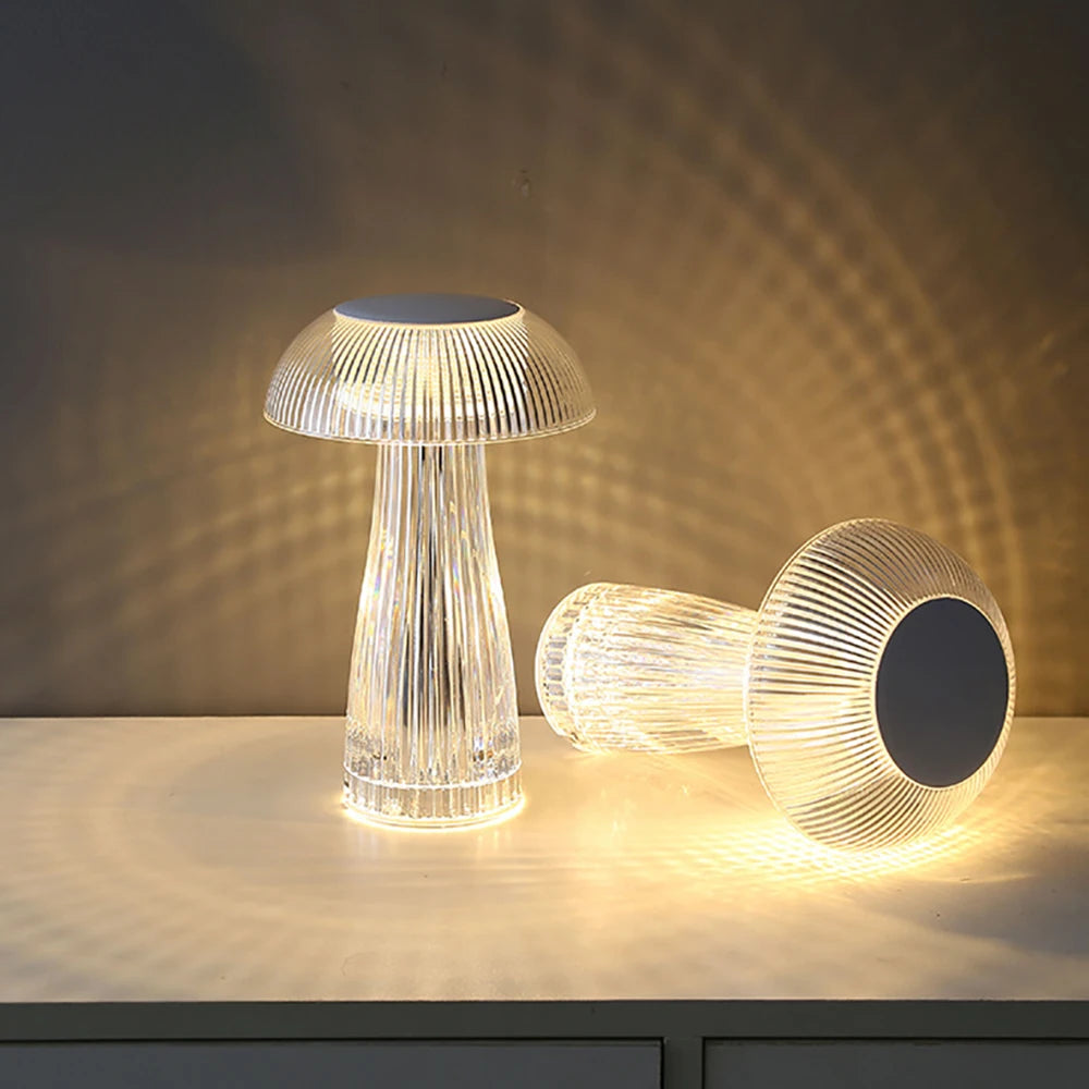 Mushroom Crystal Table Lamp LED  Ambient Touch Night Light