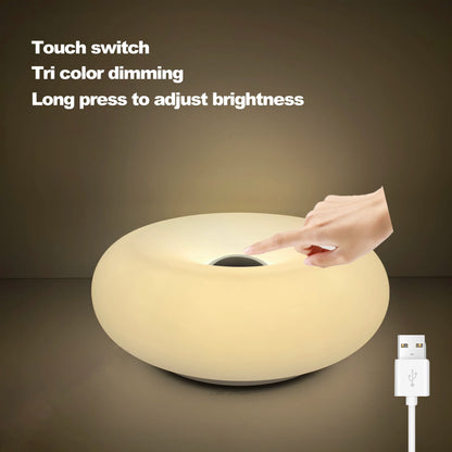 Bauhaus Donut Table Lamp – USB Bedroom & Living Room Light