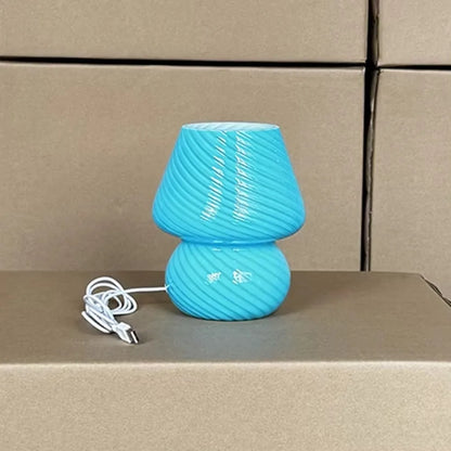 Retro Glass Mushroom Desk Lamp