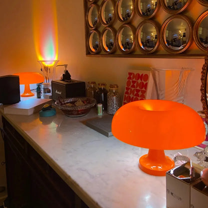 LED Mushroom table lamp minimalist modern bedroom bedside lamp Danish designer orange decorative table lamp