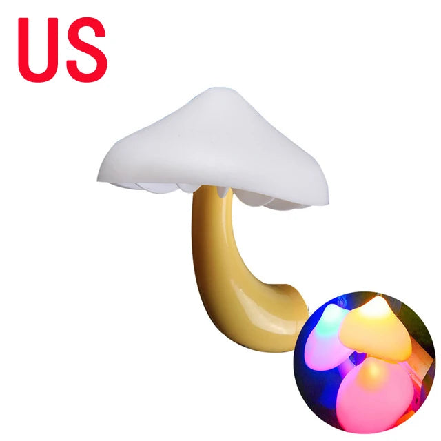 LED Night Lights Mushroom Shape Wall Lamps Automatic Sensor