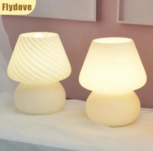 Retro Glass Mushroom Desk Lamp