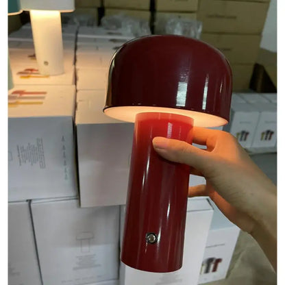 LED Mushroom Table Lamp Touch Dimming Simple Night Lamp Wireless Charging Bedside Lamp for Cafe,Bar,Room Decoration