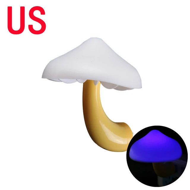 LED Night Lights Mushroom Shape Wall Lamps Automatic Sensor