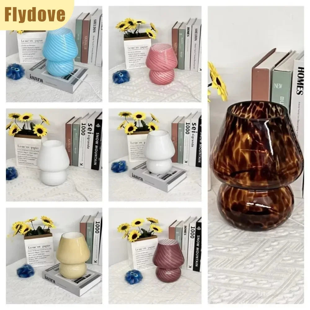 Retro Glass Mushroom Desk Lamp